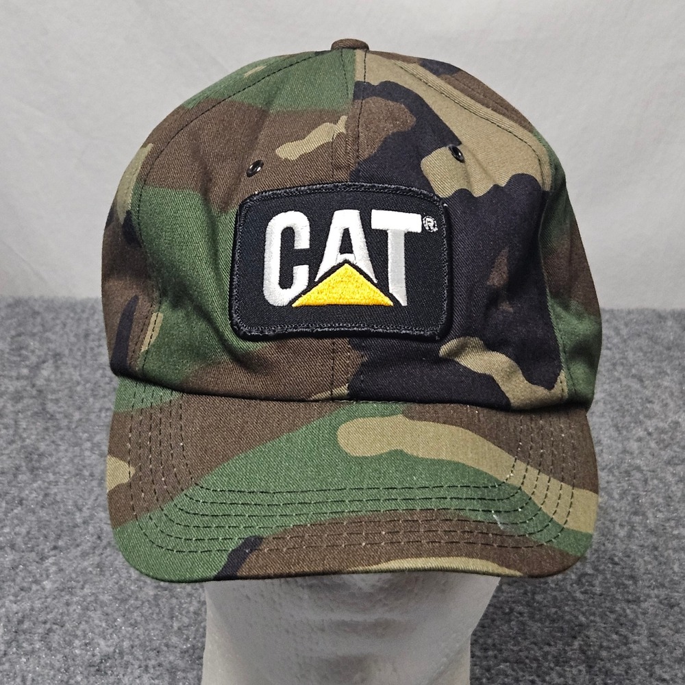CAT Camo Snapback Hat‎ Caterpillar Made in USA Tonkin Corp Vintage 90s Workwear